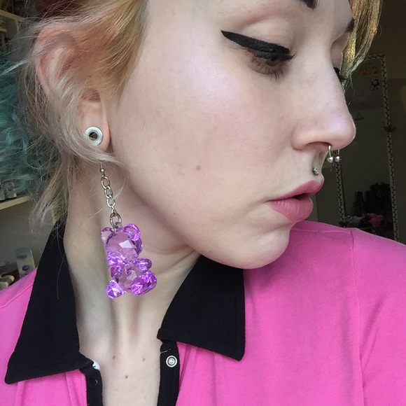 **SOLD**Babygirl Teddy Bear Earrings - Picture 3 of 4